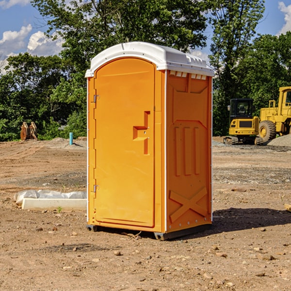 how often are the portable restrooms cleaned and serviced during a rental period in Lower Santan Village